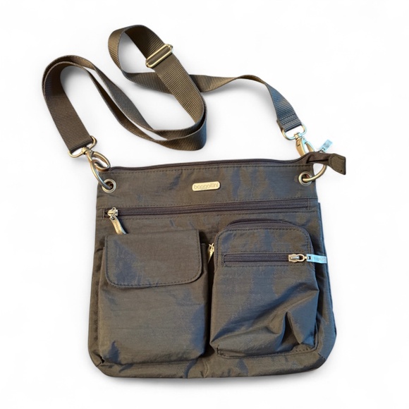 Baggalini Charcoal Gray Adjustable Crossbody Purse Lightweight Travel Organizer - Picture 1 of 8
